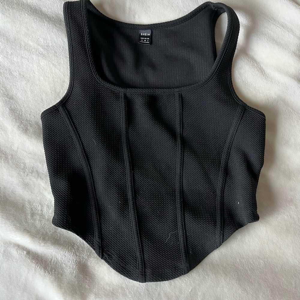 SHEIN Black Ribbed Women's Top